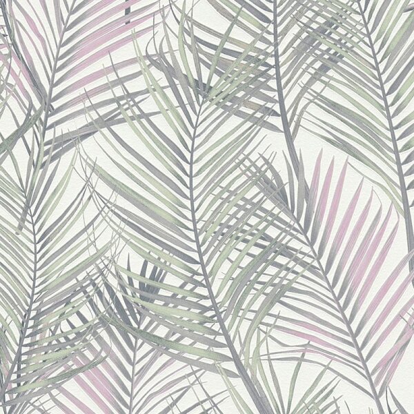 Tapete Grau, Silber, Grün, Rosa, Rose, Weiß innova Vliestapete (390382)