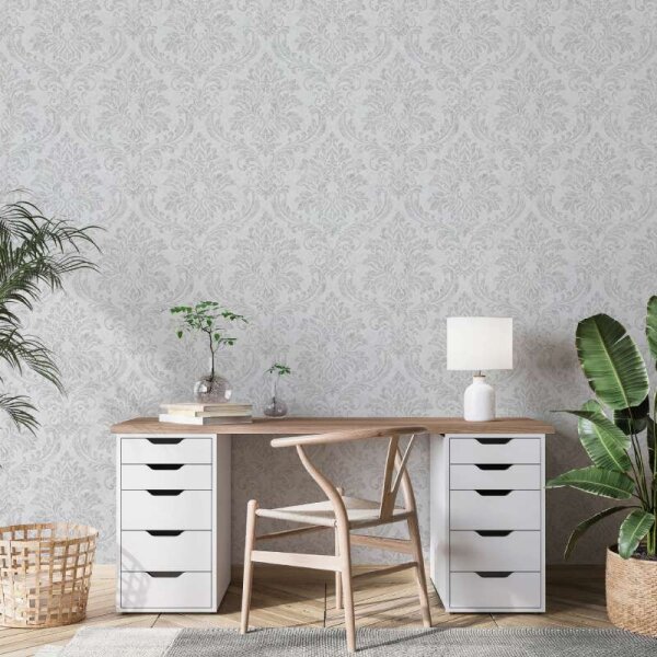 Tapete GZSZ Grau, Silber, Weiß Marburg Vliestapete (34813)