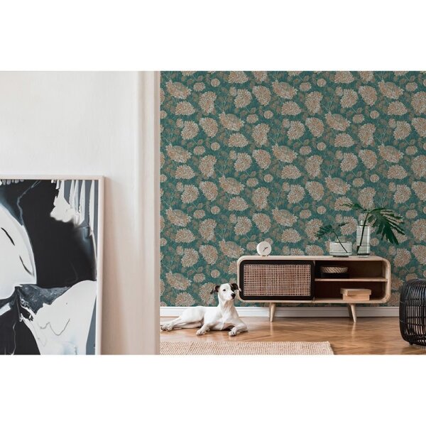 Tapete Blau, Braun, Grün, Petrol innova Vliestapete (390254)