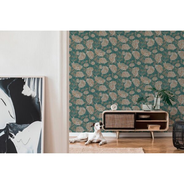 Tapete Blau, Braun, Grün, Petrol innova Vliestapete (390254)