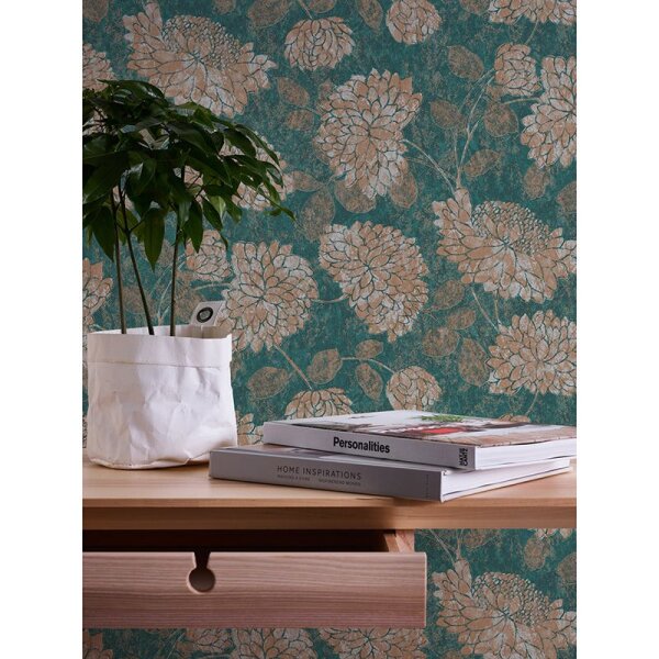 Tapete Blau, Braun, Grün, Petrol innova Vliestapete (390254)