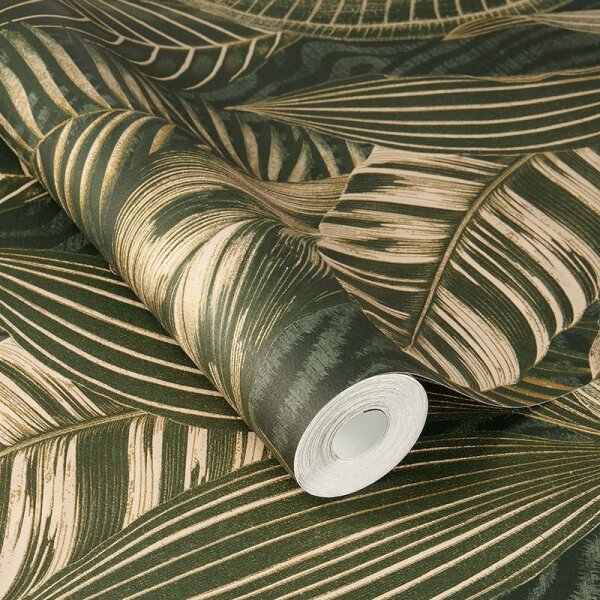 Tapete Gold, Kupfer, Grün Rasch Vliestapete (751826)