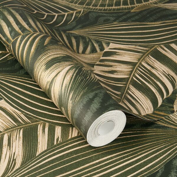 Tapete Gold, Kupfer, Grün Rasch Vliestapete (751826)