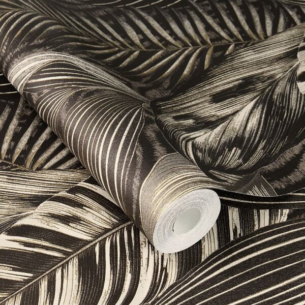 Tapete Gold, Kupfer, Schwarz, Anthrazit Rasch Vliestapete (751833)