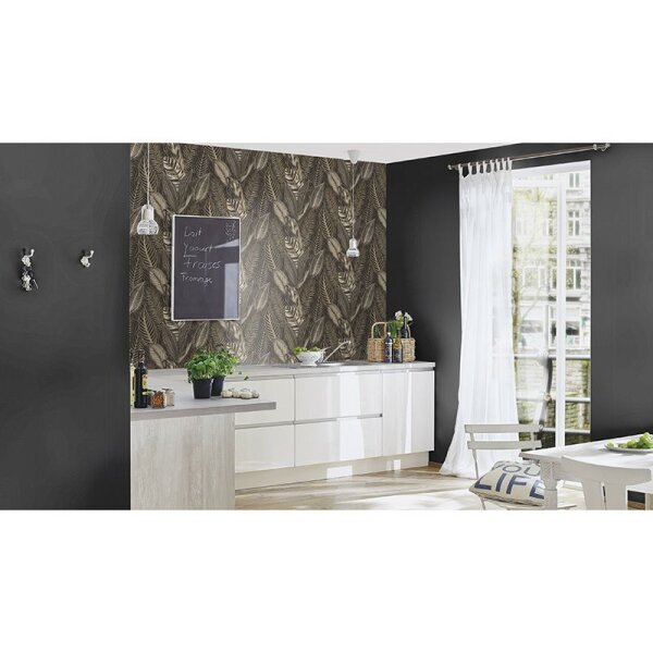 Tapete Gold, Kupfer, Schwarz, Anthrazit Rasch Vliestapete (751833)