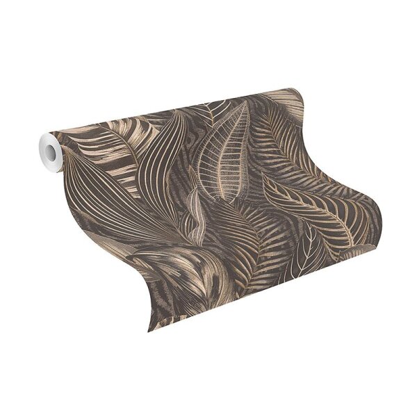 Tapete Gold, Kupfer, Schwarz, Anthrazit Rasch Vliestapete (751833)