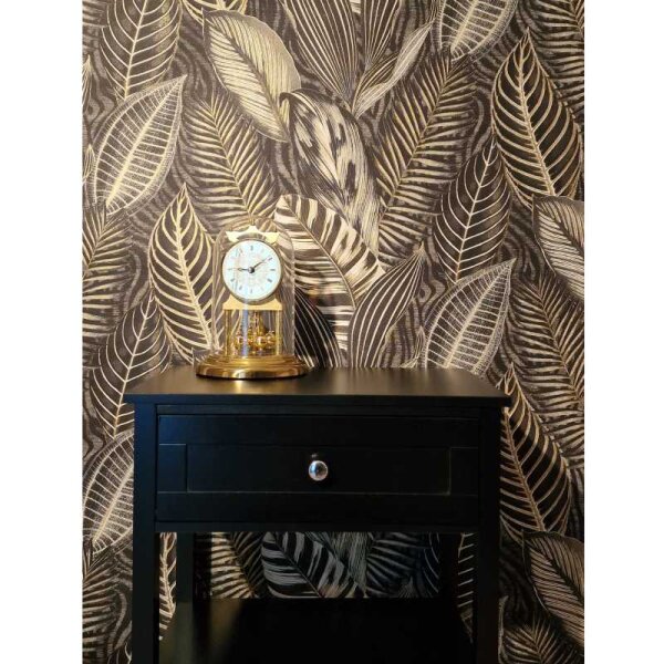 Tapete Gold, Kupfer, Schwarz, Anthrazit Rasch Vliestapete (751833)