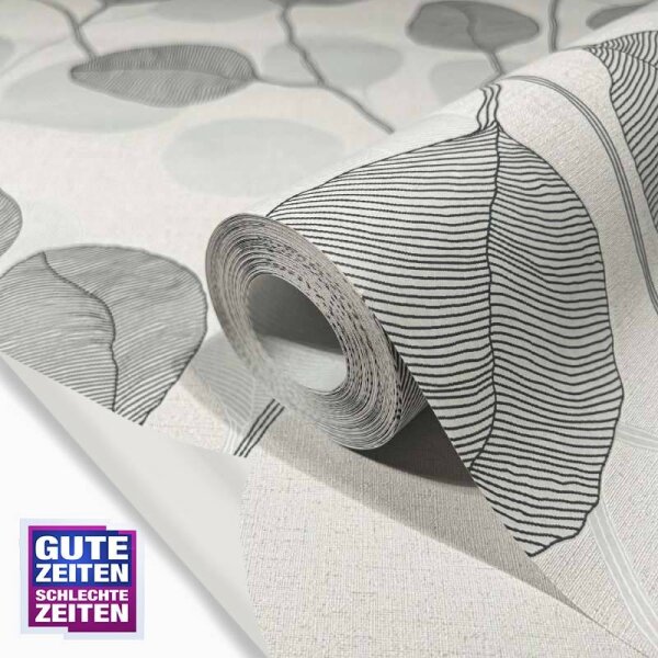 Tapete GZSZ Greige, Schwarz-Weiß Marburg Vliestapete (34810)