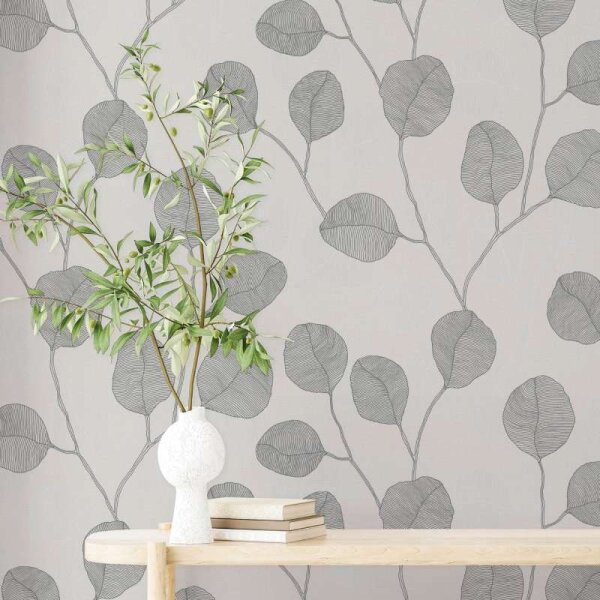 Tapete GZSZ Greige, Schwarz-Weiß Marburg Vliestapete (34810)