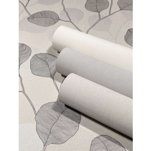 Tapete GZSZ Greige, Schwarz-Weiß Marburg Vliestapete (34810)