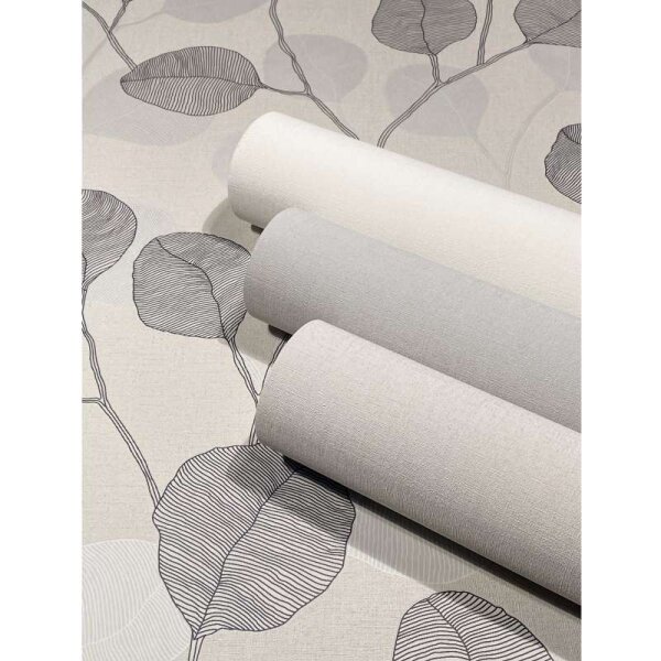 Tapete GZSZ Greige, Schwarz-Weiß Marburg Vliestapete (34810)