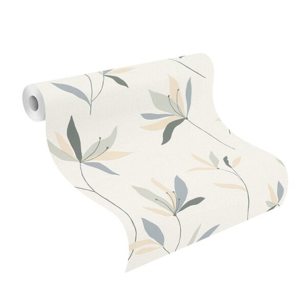 Tapete Beige, Creme, Blau, Grün Rasch Vliestapete (634075)
