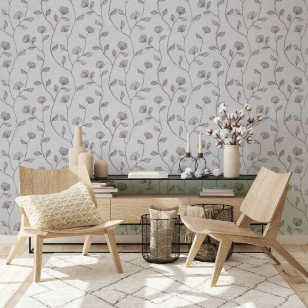 Tapete GZSZ Grau, Kupfer/Bronze Marburg Vliestapete (34801)