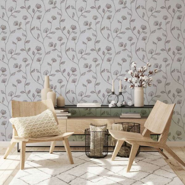 Tapete GZSZ Grau, Kupfer/Bronze Marburg Vliestapete (34801)