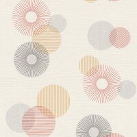 Tapete Gelb, Vanille, Grau, Silber, Rot, Wei&szlig; Rasch...