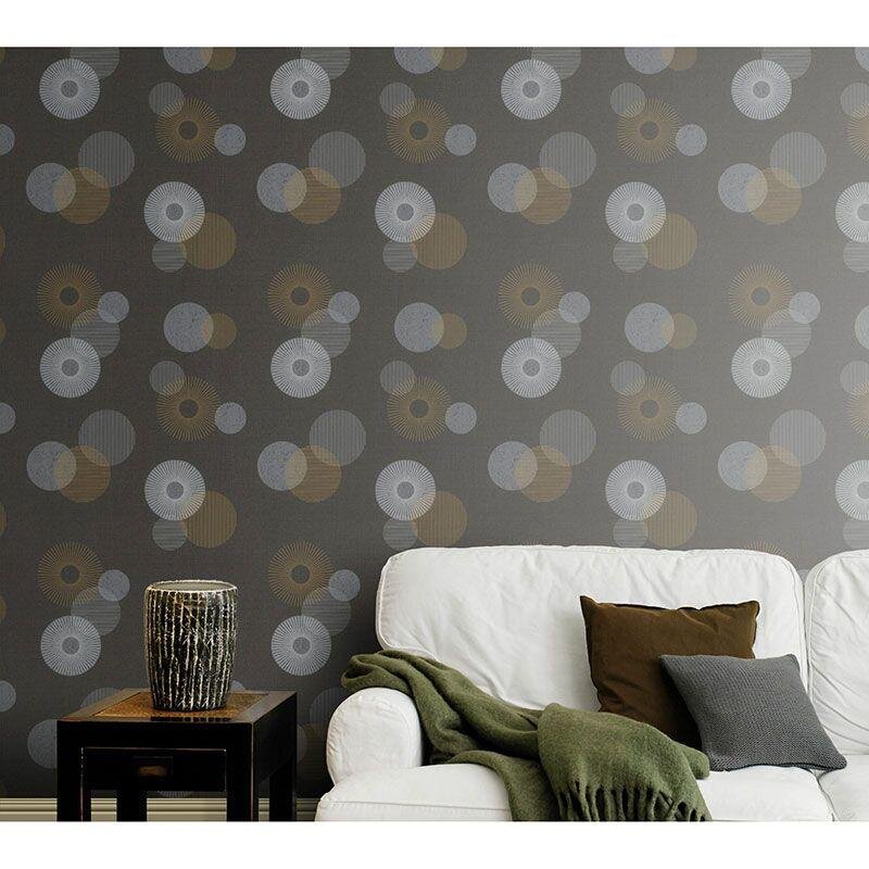 Tapete Gelb, Vanille, Grau, Silber, Schwarz, Anthrazit Rasch Vliestapete (311501)