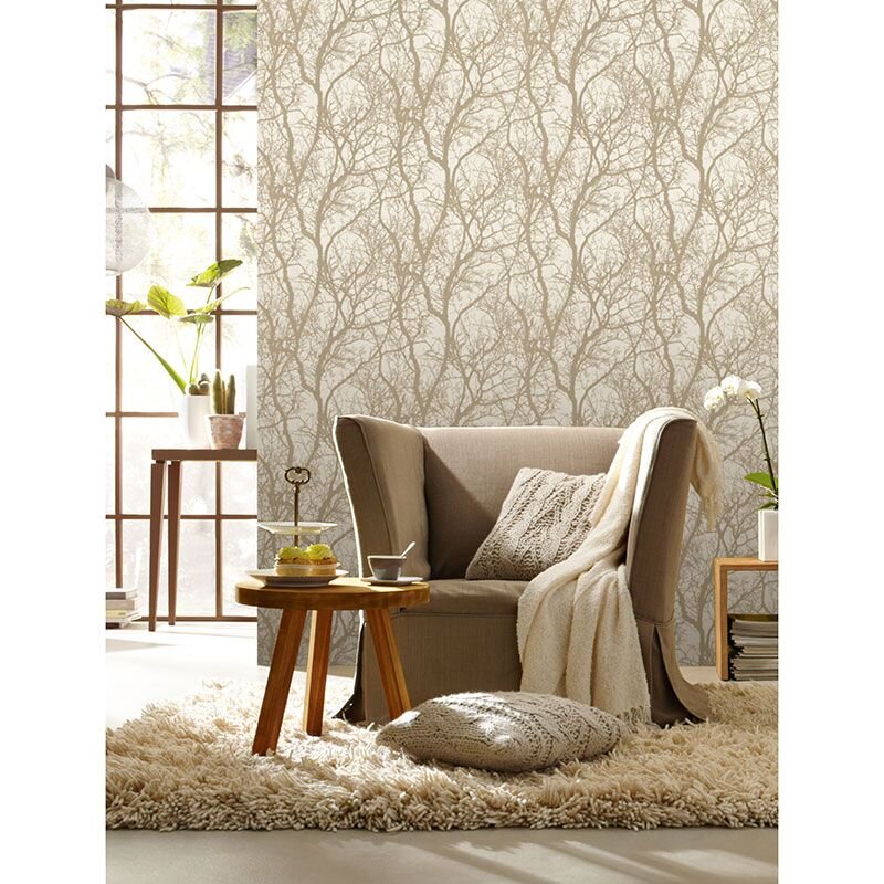 Tapete Beige, Creme, Gold, Kupfer Rasch Vliestapete (633245)