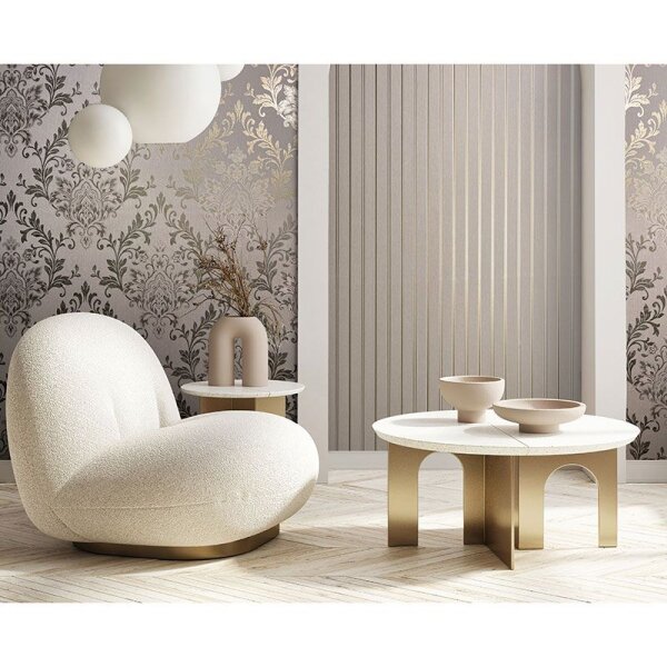 Tapete Beige, Creme, Gold, Kupfer Marburg Vliestapete (31573MT)