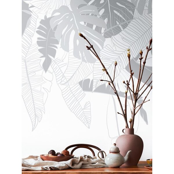 Digitaldruck-Tapete Grau, Silber, Weiß livingwalls (389101)