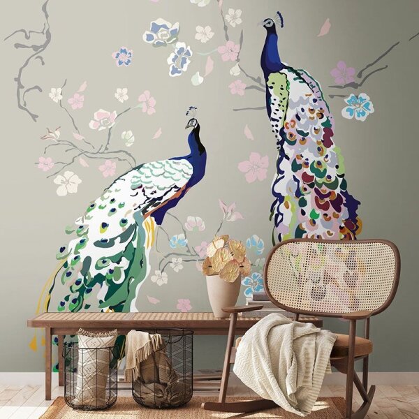 Digitaldruck-Tapete Bunt, Grau, Silber livingwalls (389092)