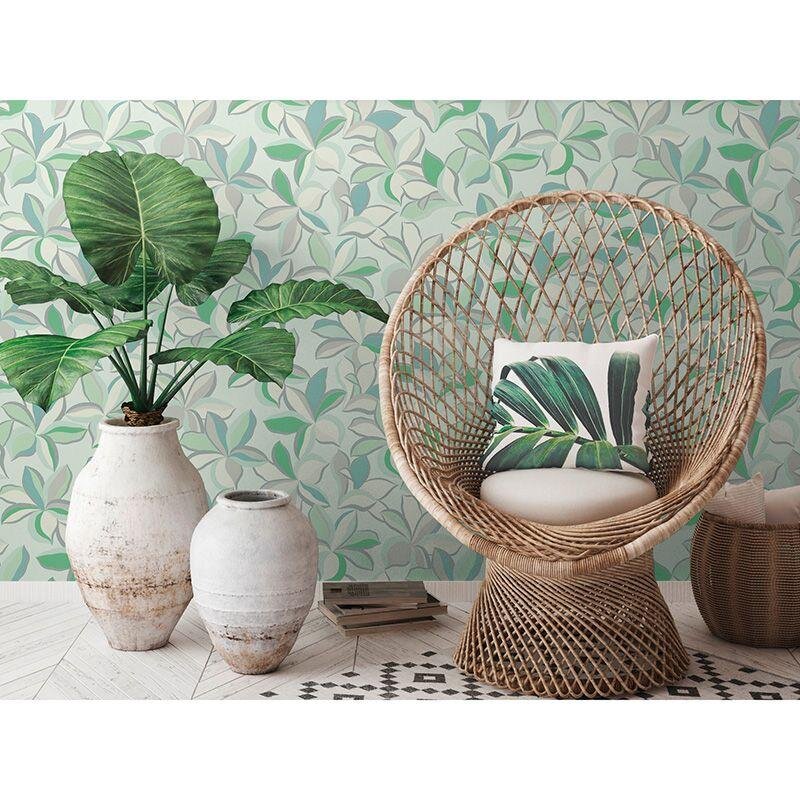 Tapete Blau, Grau, Silber, Grün livingwalls Vliestapete (389083)