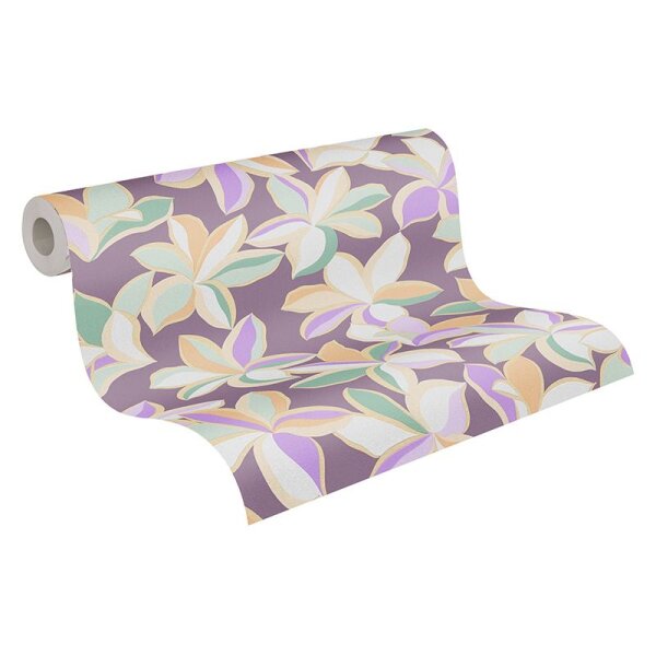 Tapete Gold, Kupfer, Lila, Flieder livingwalls Vliestapete (389082)