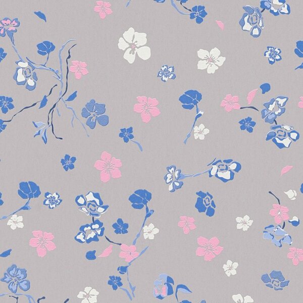 Tapete Blau, Grau, Silber, Rosa, Rose livingwalls Vliestapete (389074)