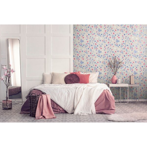 Tapete Blau, Grau, Silber, Pink livingwalls Vliestapete (389073)