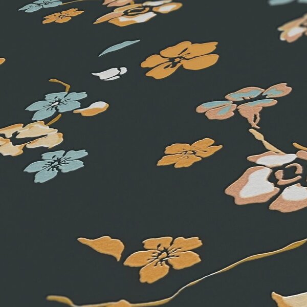 Tapete Gelb, Vanille, Schwarz, Anthrazit livingwalls Vliestapete (389071)