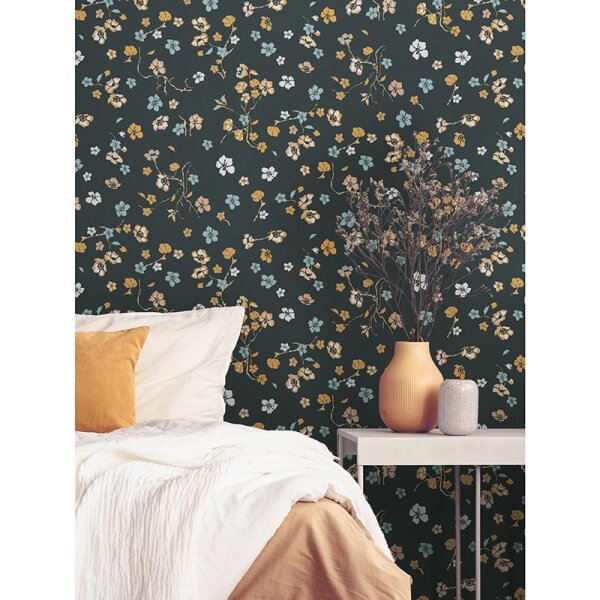 Tapete Gelb, Vanille, Schwarz, Anthrazit livingwalls Vliestapete (389071)