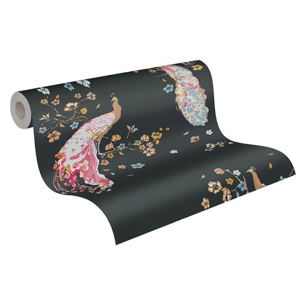 Tapete Bunt, Gelb, Vanille, Schwarz, Anthrazit livingwalls Vliestapete (389061)