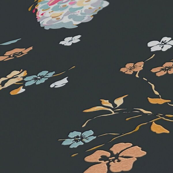 Tapete Bunt, Gelb, Vanille, Schwarz, Anthrazit livingwalls Vliestapete (389061)