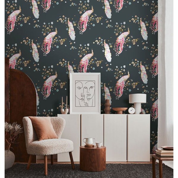 Tapete Bunt, Gelb, Vanille, Schwarz, Anthrazit livingwalls Vliestapete (389061)