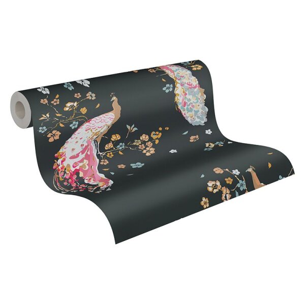 Tapete Bunt, Gelb, Vanille, Schwarz, Anthrazit livingwalls Vliestapete (389061)