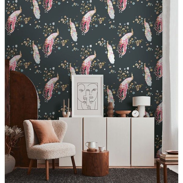 Tapete Bunt, Gelb, Vanille, Schwarz, Anthrazit livingwalls Vliestapete (389061)