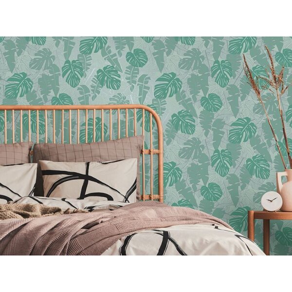 Tapete Grau, Silber, Grün livingwalls Vliestapete (389055)