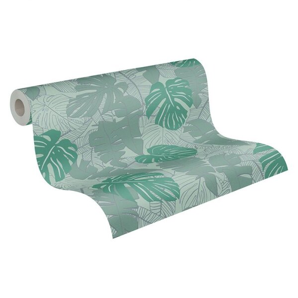 Tapete Grau, Silber, Grün livingwalls Vliestapete (389055)