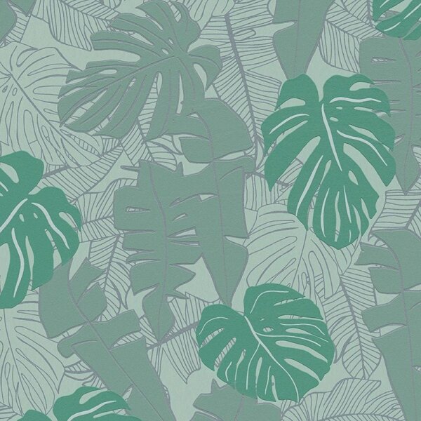 Tapete Grau, Silber, Grün livingwalls Vliestapete (389055)