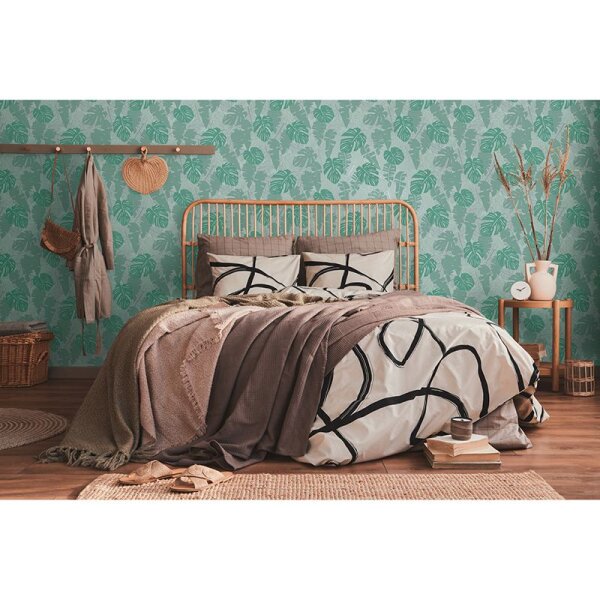 Tapete Grau, Silber, Grün livingwalls Vliestapete (389055)