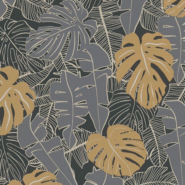 Tapete Grau, Silber, Schwarz, Anthrazit livingwalls Vliestapete (389051)