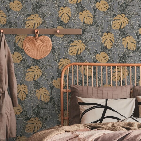 Tapete Grau, Silber, Schwarz, Anthrazit livingwalls Vliestapete (389051)