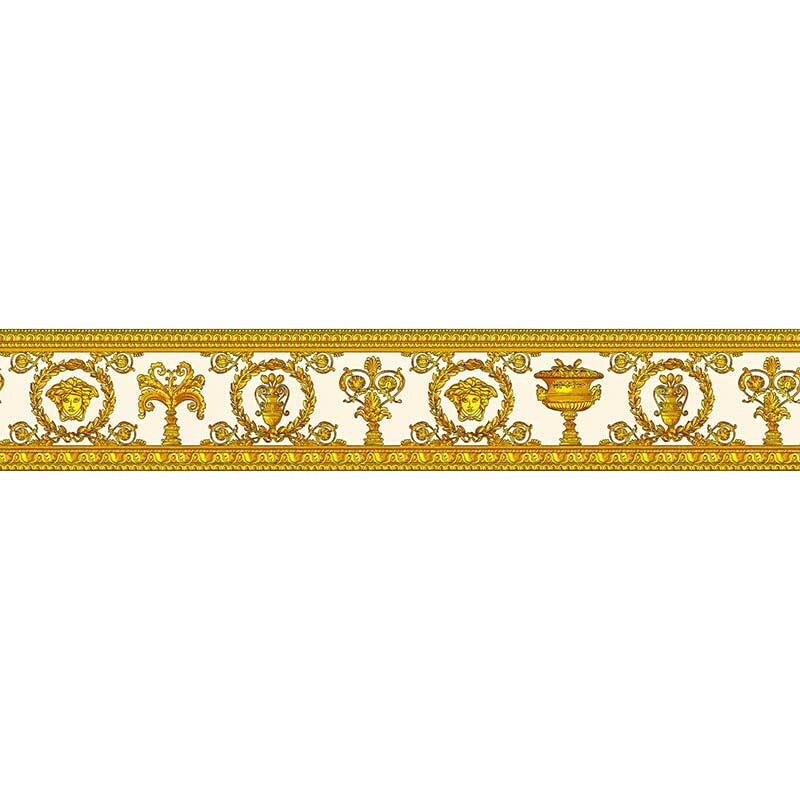 Bordüre Weiß, Gold, Kupfer VERSACE Vlies (343052)