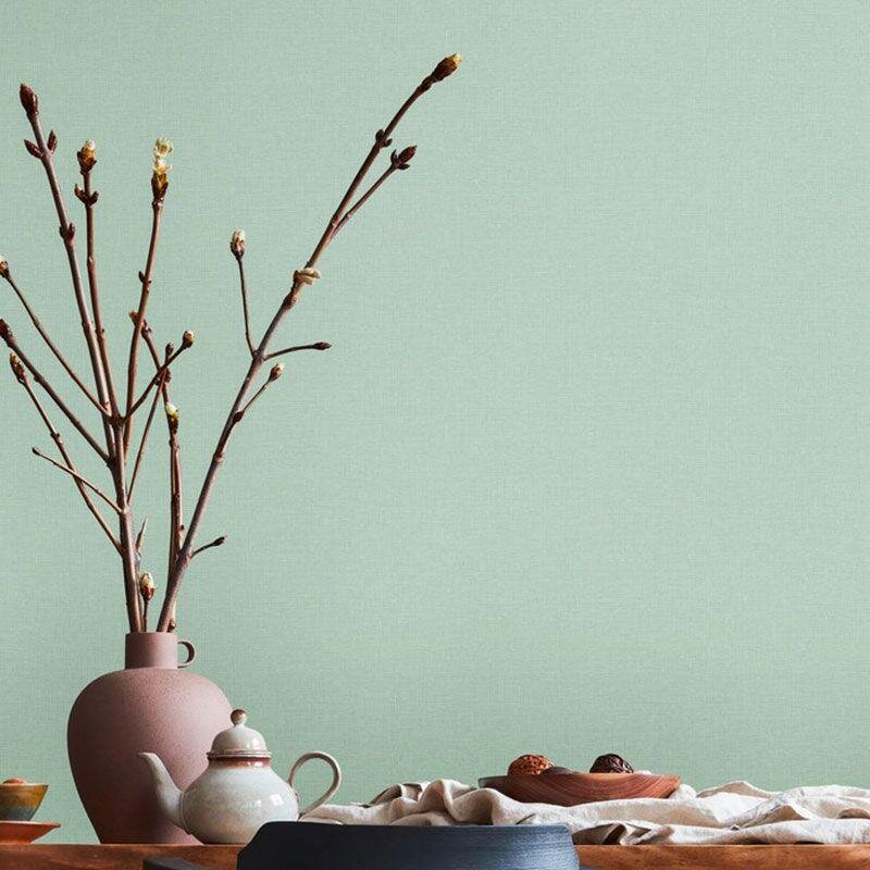 389026 Tapete Grün Uni Struktur Vliestapete Vinyltapete Wohnzimmer Küche Bad livingwalls