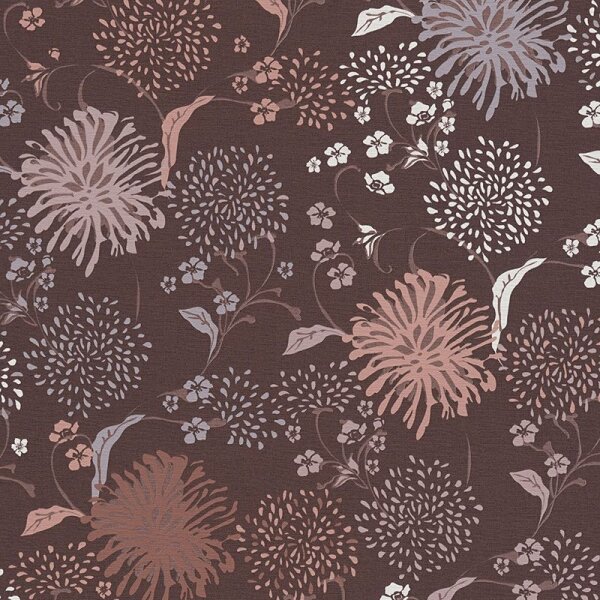 Tapete Braun, Grau, Silber, Pastellfarben, Rosa, Rose livingwalls Vliestapete (389003)