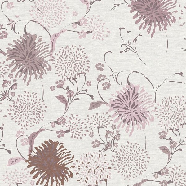 Tapete Braun, Greige, Pastellfarben, Rosa, Rose livingwalls Vliestapete (389001)