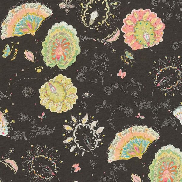 Tapete Bunt, Schwarz, Anthrazit livingwalls Vliestapete (388992)