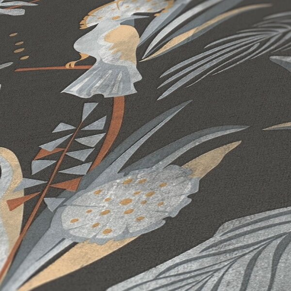 Tapete Grau, Silber, Schwarz, Anthrazit livingwalls Vliestapete (388983)