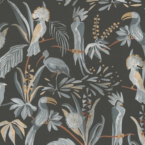 Tapete Grau, Silber, Schwarz, Anthrazit livingwalls Vliestapete (388983)