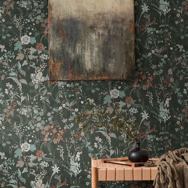 Tapete Braun, Grün, Schwarz, Anthrazit AS-Creation Vliestapete (388254)