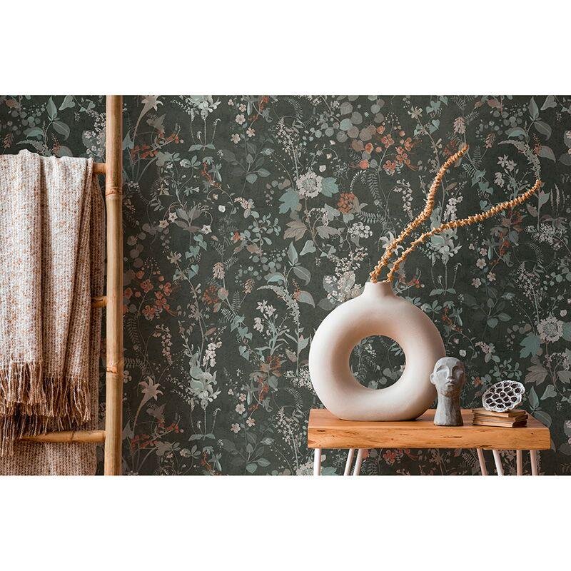 Tapete Braun, Grün, Schwarz, Anthrazit AS-Creation Vliestapete (388254)